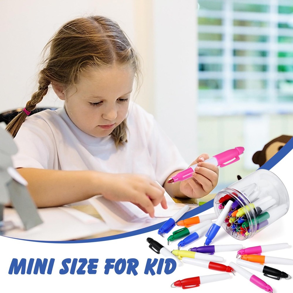 80 Pcs Mini Permanent Markers with Golf Keychain Clips for Nurses Badge Mini ...