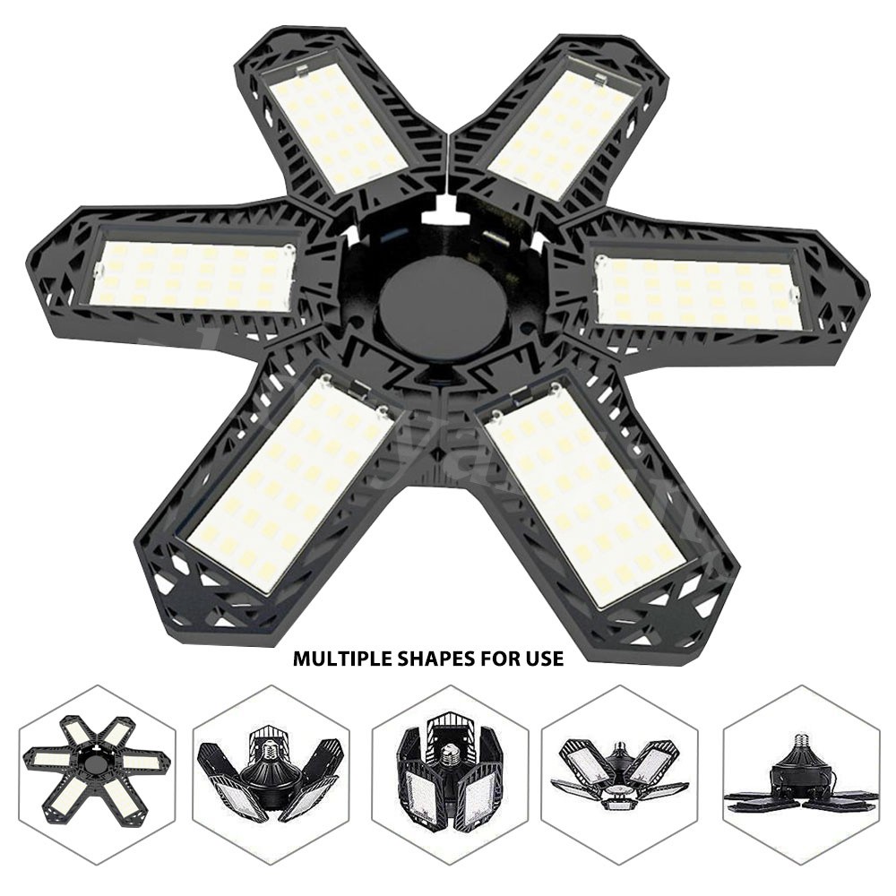 12000000LM LED Garage Light Super Bright Work Shop Ceiling Light Deformable HJ