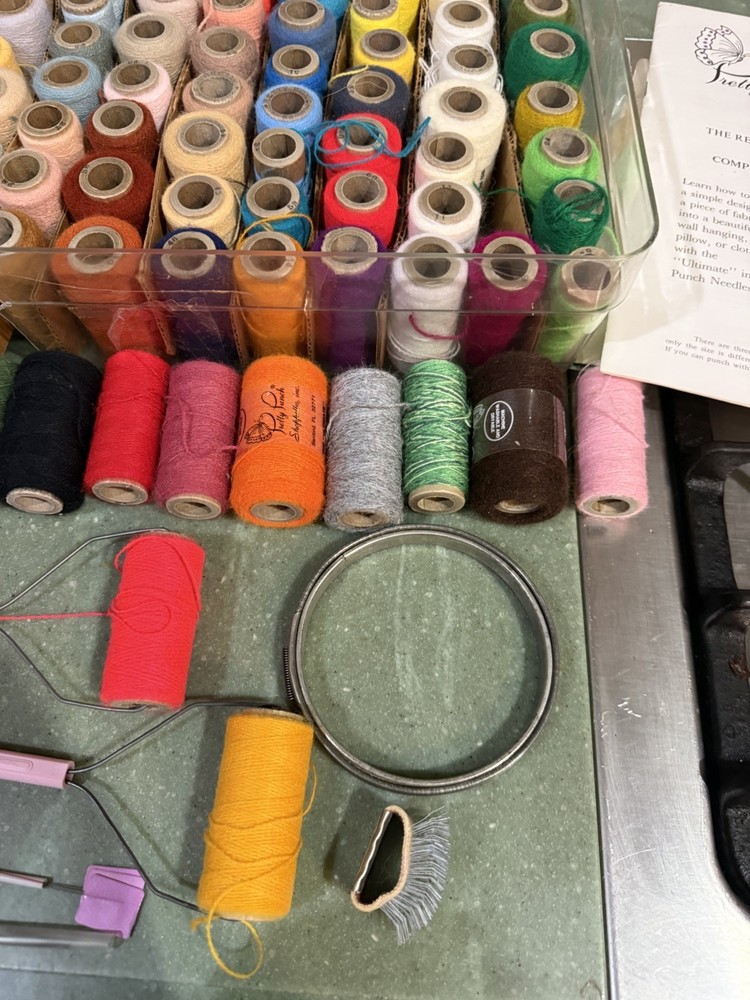 Pretty Punch Dial-A-Loop Needle Punch with Threader and Yarn Thread Spools,More!