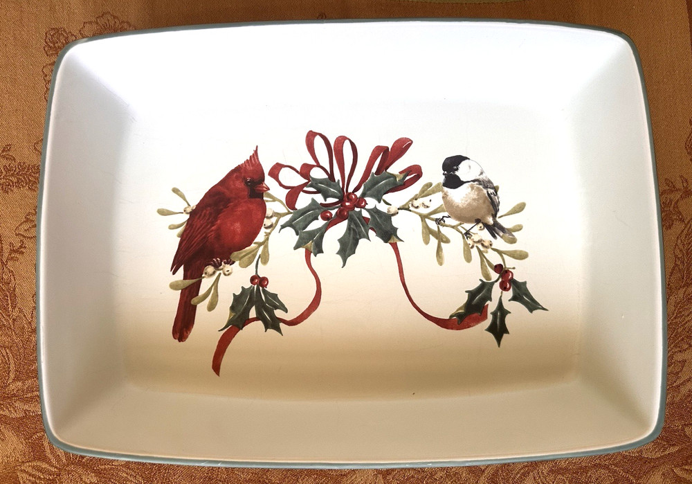 Lenox Winter Greetings Everyday 13 1/2" Rectangular Baker Casserole Baking Dish