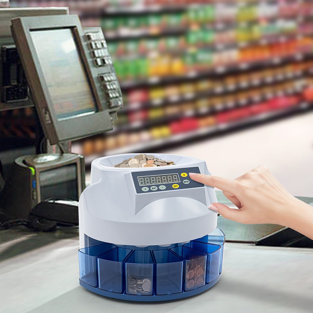 Digital Electronic Automatic Coin Sorter Machine Counter Counting Change Money