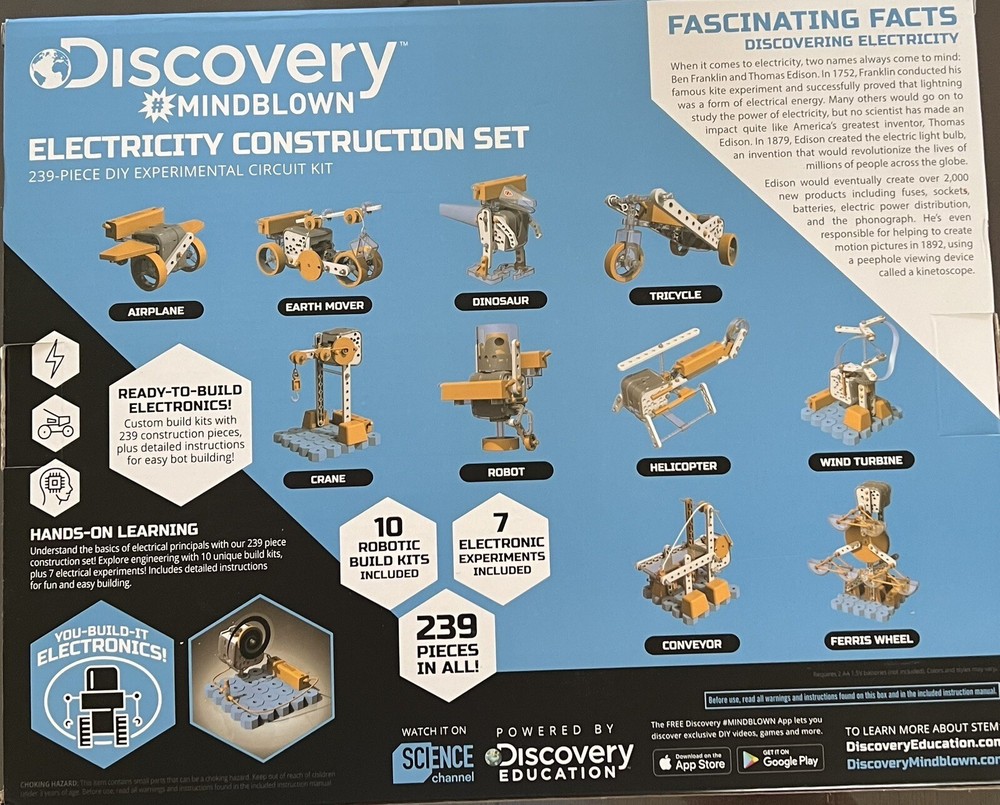 Discovery Electricity Construction Set DIY Experimental Circuit Kit Mindblown