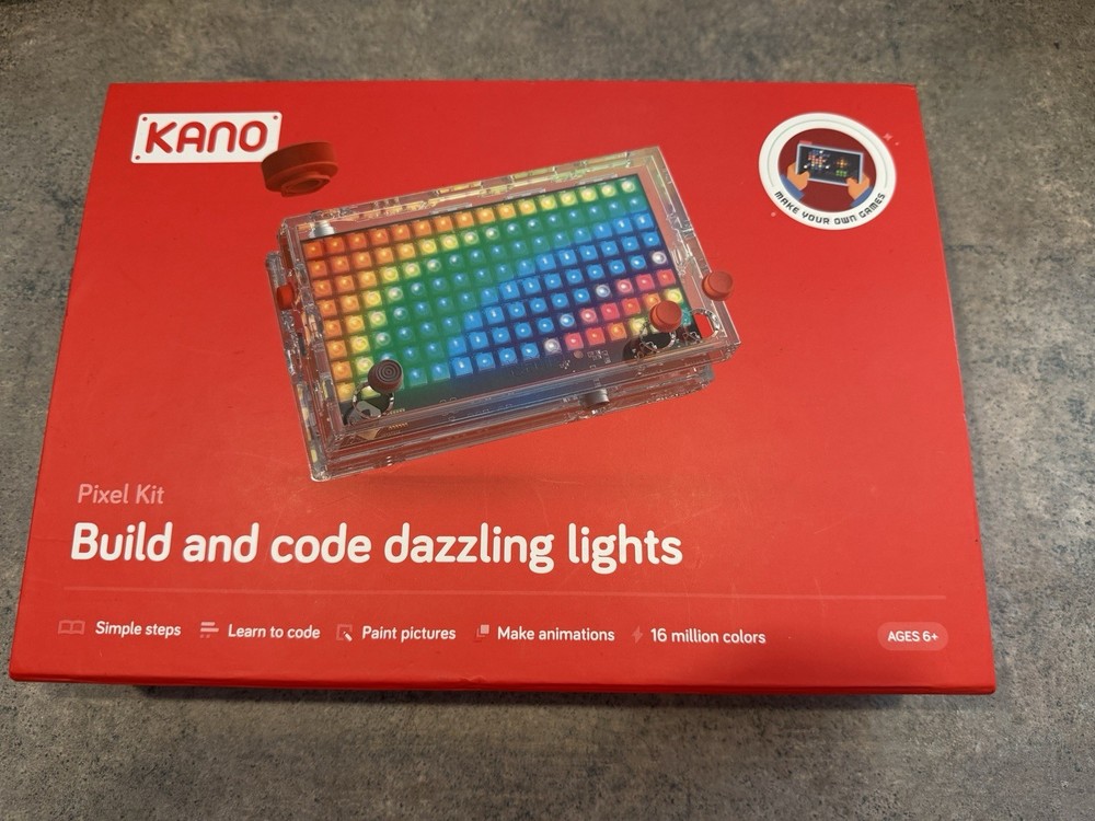 Kano 1003 Pixel Kit Learn Build Code Dazzling Lights Wireless Lightboard 128 LED