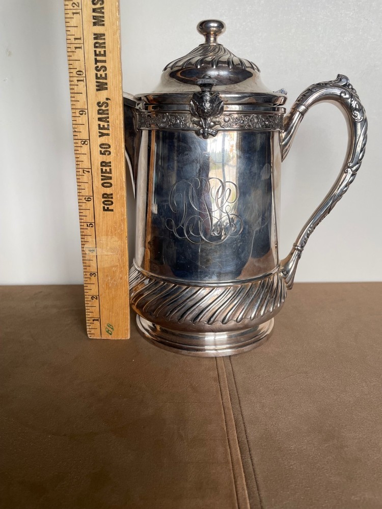 Antique Reed & Barton Silverplate Pitcher with Porcelain Liner