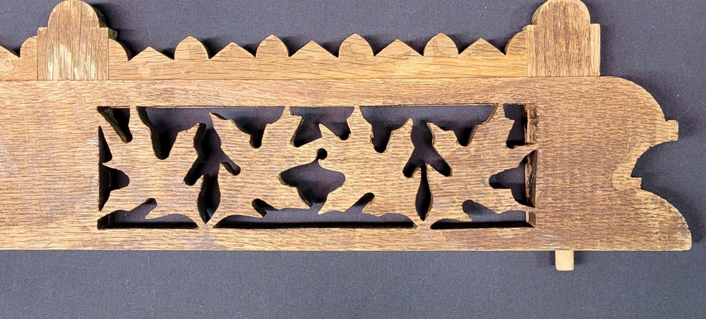 Antique Real Oak Wood Rectangular Dresser Topper Header