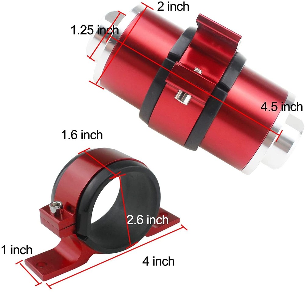 High Flow 100 Micron Inline Fuel Filter Cleanable AN6 AN8 AN10 Adapter Fitting