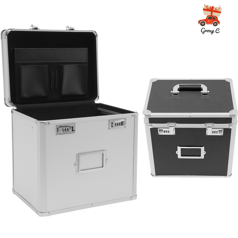 Portable Fireproof Document File Organizer Box Storage Filing Cabinet Safe Box