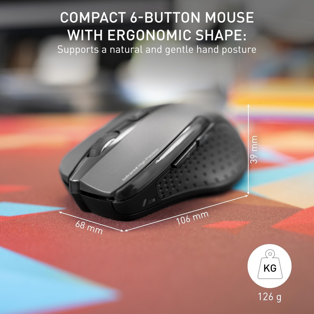 Cherry MW 3000 Wireless Computer Mouse for Work or Home. Nano USB Receiver Ea...