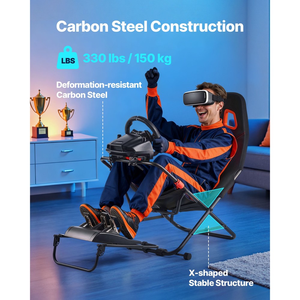 Uimoso Foldable Racing Wheel Stand Compatible with Logitech,Thrustmaster,Fanatec