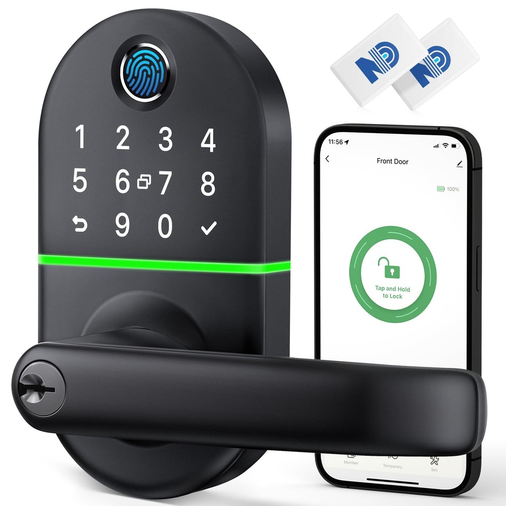 Smart Keypad Door Lock with Handle: NICE DIGI Keyless Entry Electronic Black