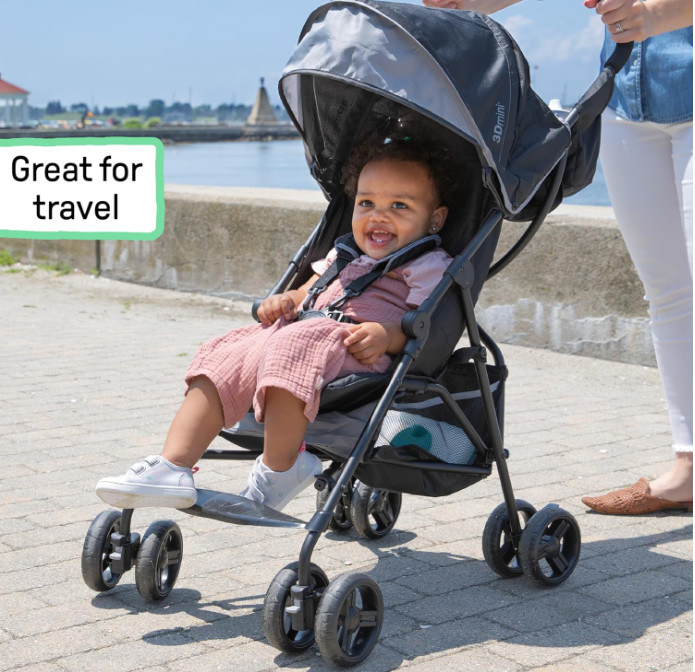 Summer 3D Mini Stroller – Lightweight, Compact, Multi-Position Recline, Gray