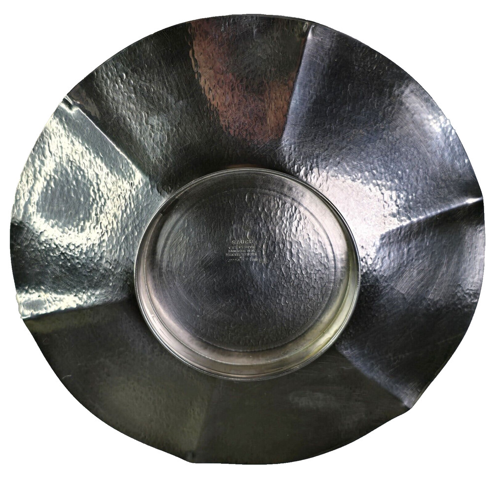 Vintage Homan Plate On Nickle Silver W.M. Mounts C3078 9.5" Elegant Plate Dish