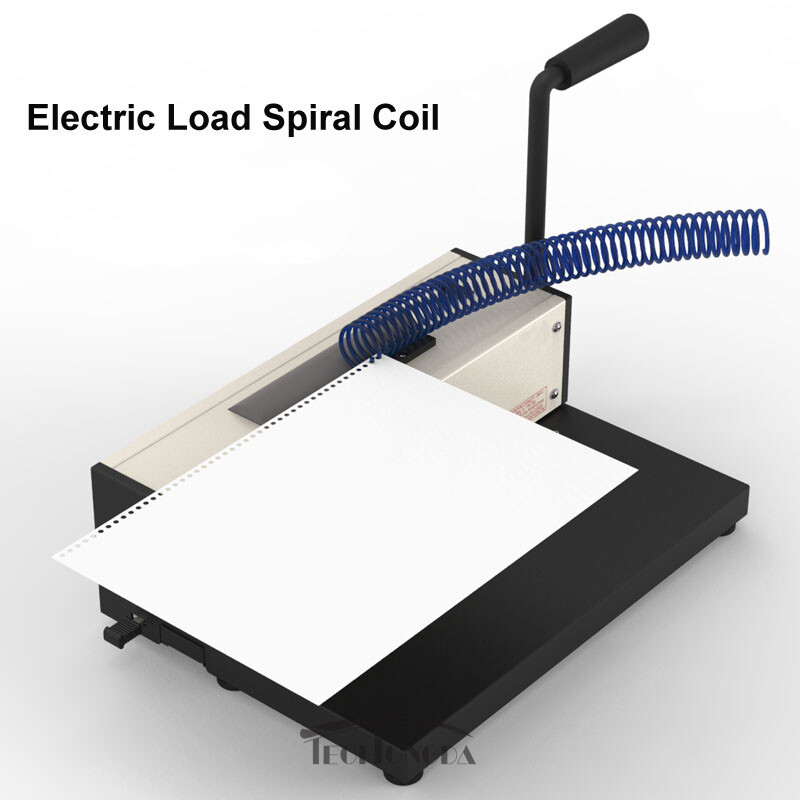 110V Desk Calendar Notebook Maker Plastic Spiral Coil Binding Machine