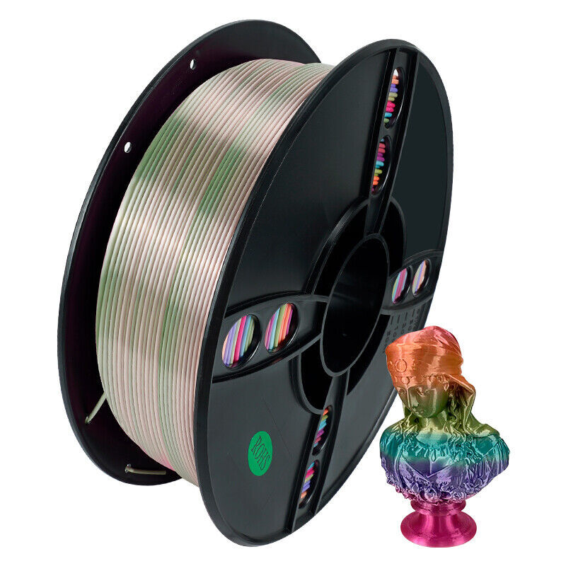 Kingroon 3D Printer PLA Filament 1.75mm Silk Rainbow Candy Gradient Consumables