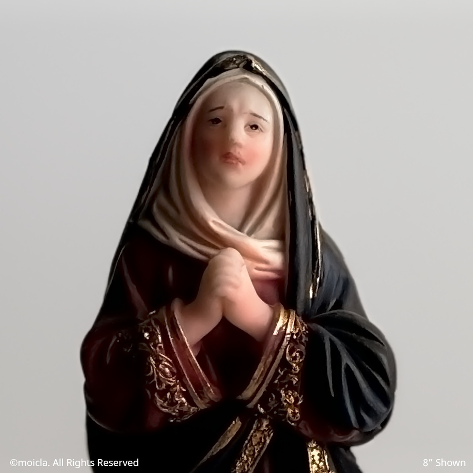 moicla - Our Lady of Sorrows Statue - 8" Catholic Figurine | Virgen Dolorosa
