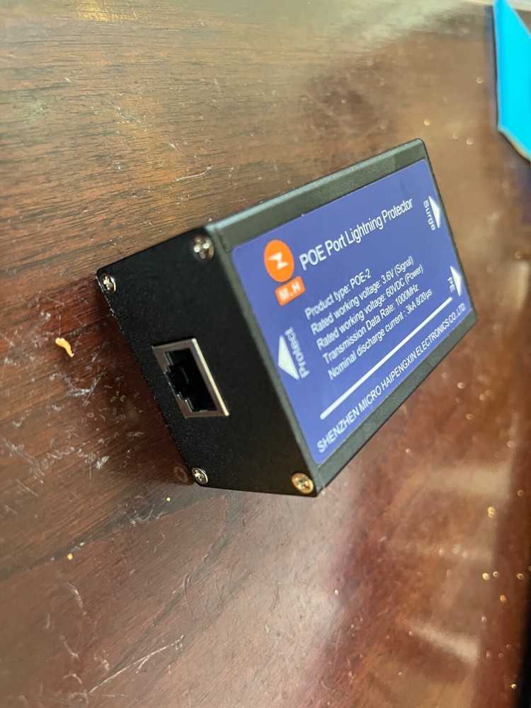 Shielded PoE-2 CAT5e Lightning Surge Protector