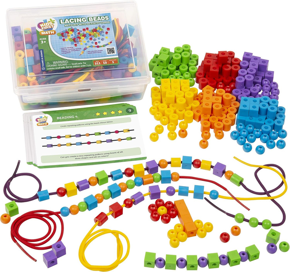 Kids First Math: Lacing Beads Math Kit W/Activity Cards | Develop Skills in Coun