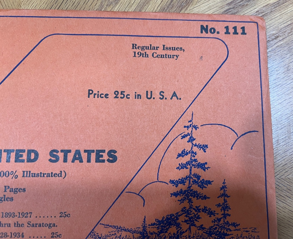 VINTAGE SARGENT LOOSE LEAF STAMP ALBUM PAGES #111 REGULAR ISSUES, 19TH CENTURY