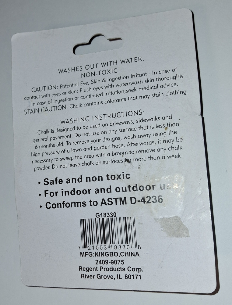 Novelty Sidewalk Chalk-Game Controller Shape-Safe.Non-Toxic.washable--/ A1-651