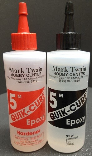Mark Twain Hobby Quick Cure 5 Minute Epoxy 9 oz