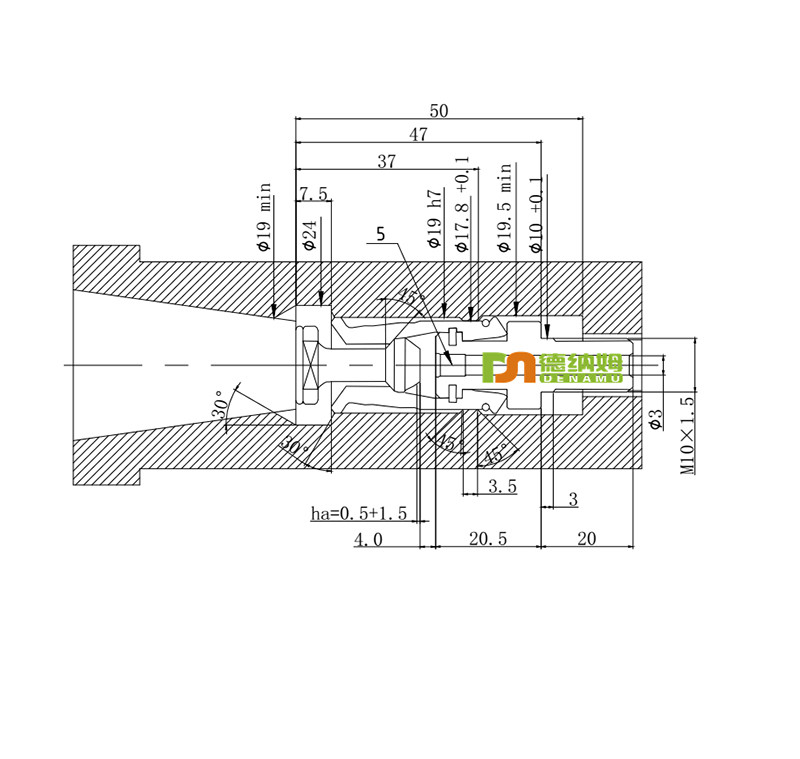 BT30 4 Petal Clamp Pull claw CNC Spindle 45 degree outer screw pull