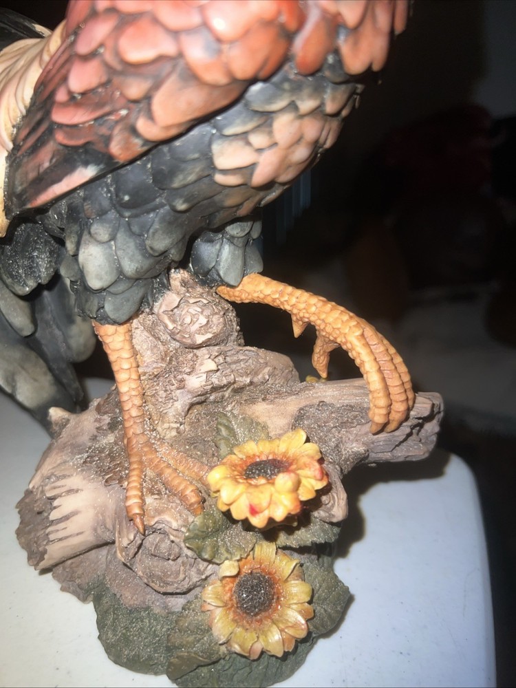 Vintage Hand painted Solid Ceramic Standing Rooster 13” Tall