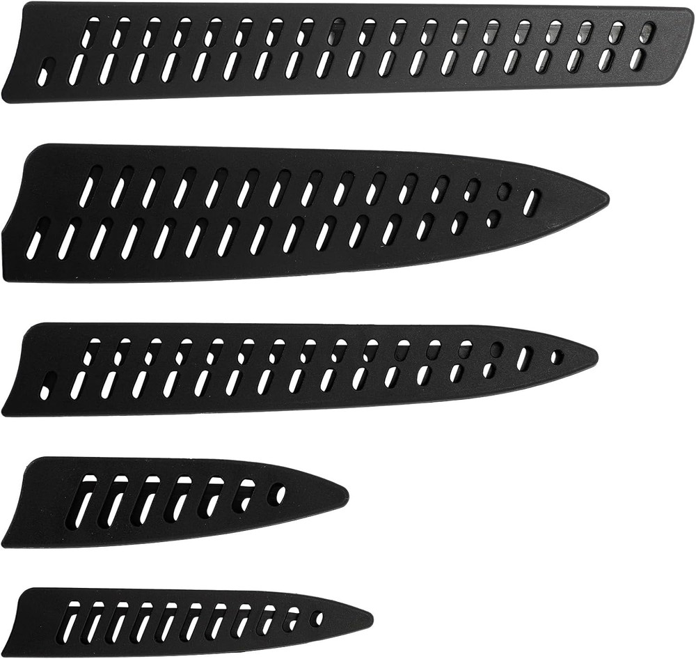 5 Pack Black Kitchen Knife Sheaths, Plastic Blade Guards for 8'' 5'' 3.5'' Chef