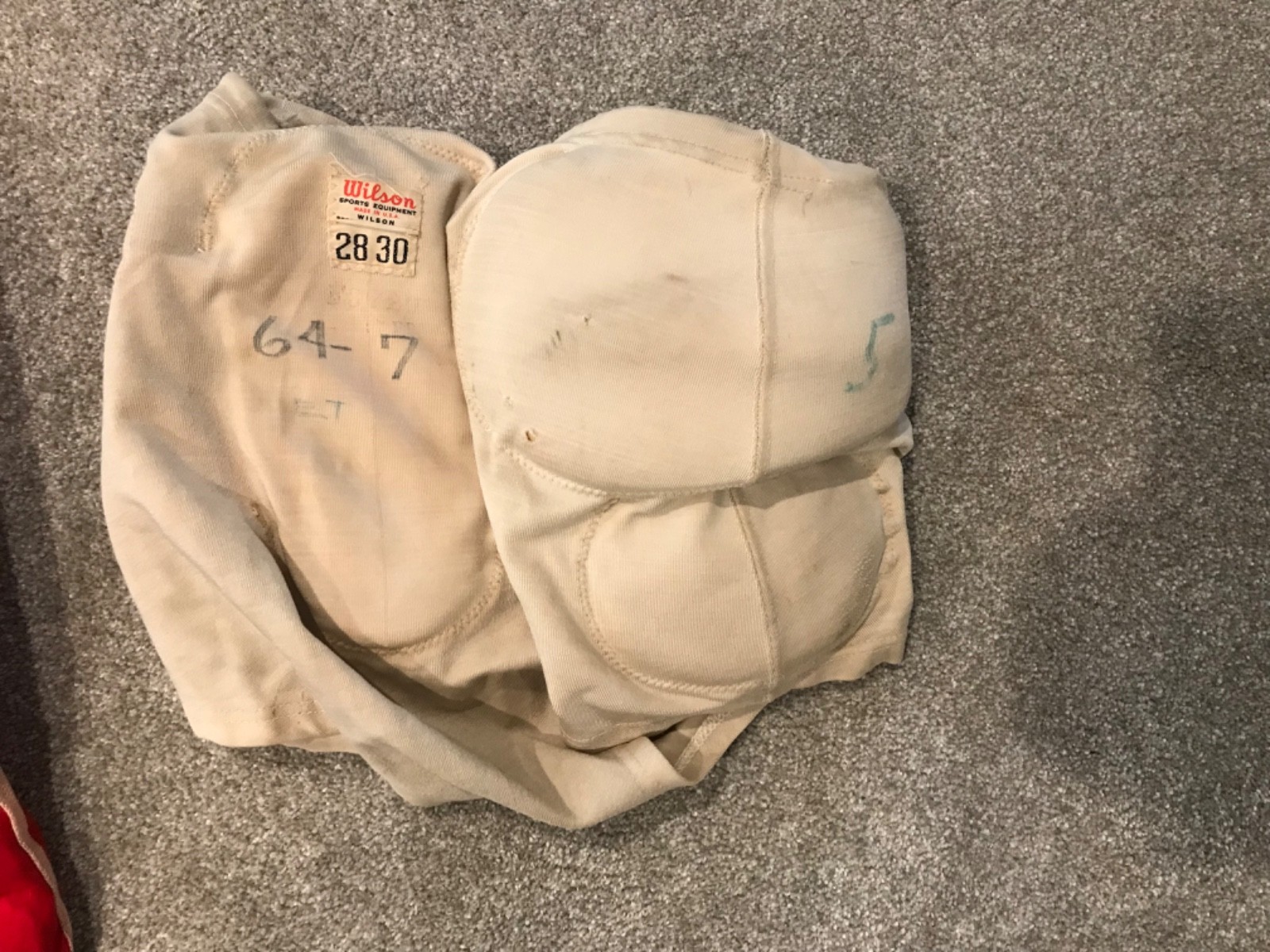 Vintage Football Pants Zip Up Buckle Front Red w White Stripes MacGregor Wilson+