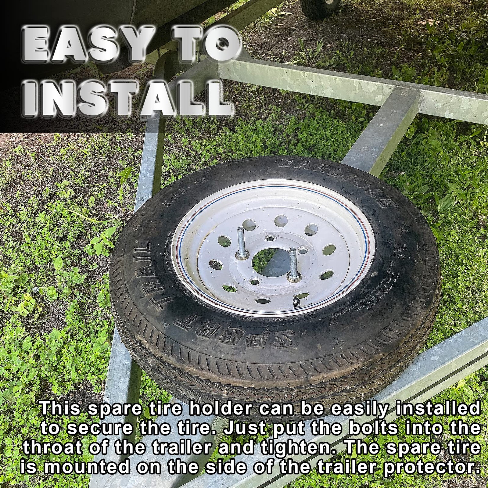 VONLX U-Bolt Spare Tire Carrier Holder Bracket for Trailer Side Mount 4 or 5 ...