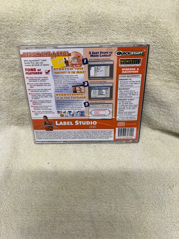 QuickStart Label Studio Pro PC Windows XP / Me/2000/98 Mac