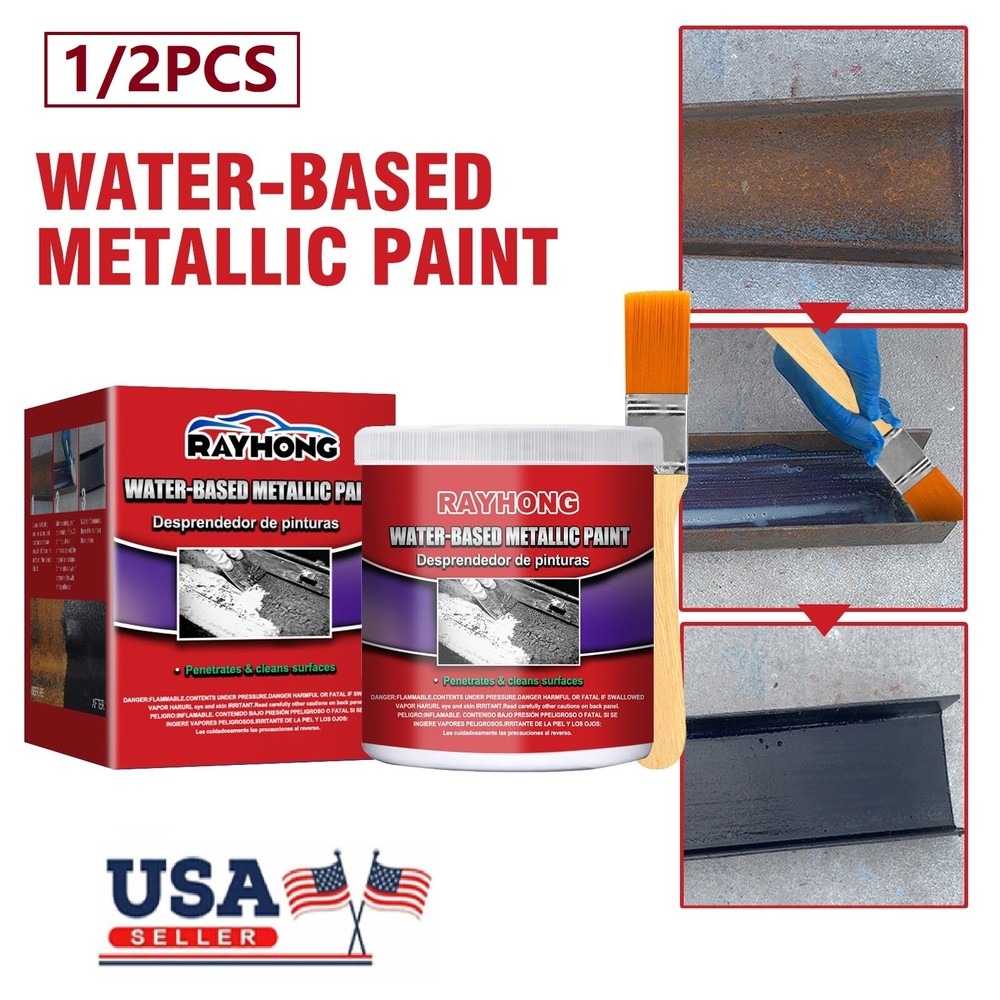 2× 100ML Metal Rust Remover Water-based Metallic Paint Rust Conversion Agent New