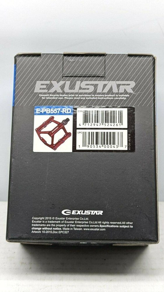 Exustar E-PB557-RD red alloy MTB platform pedals EPS