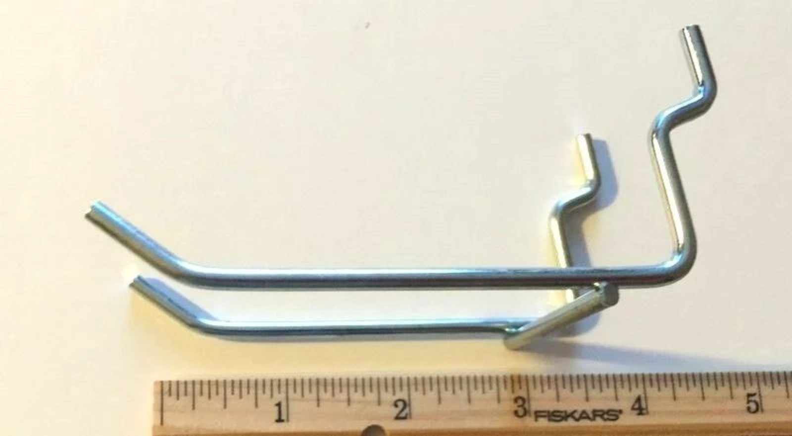 (6 Pack) 3" Metal Peg Double Hook Tool Holder Garage Hanger for 1/8" & 1/4" Pegb