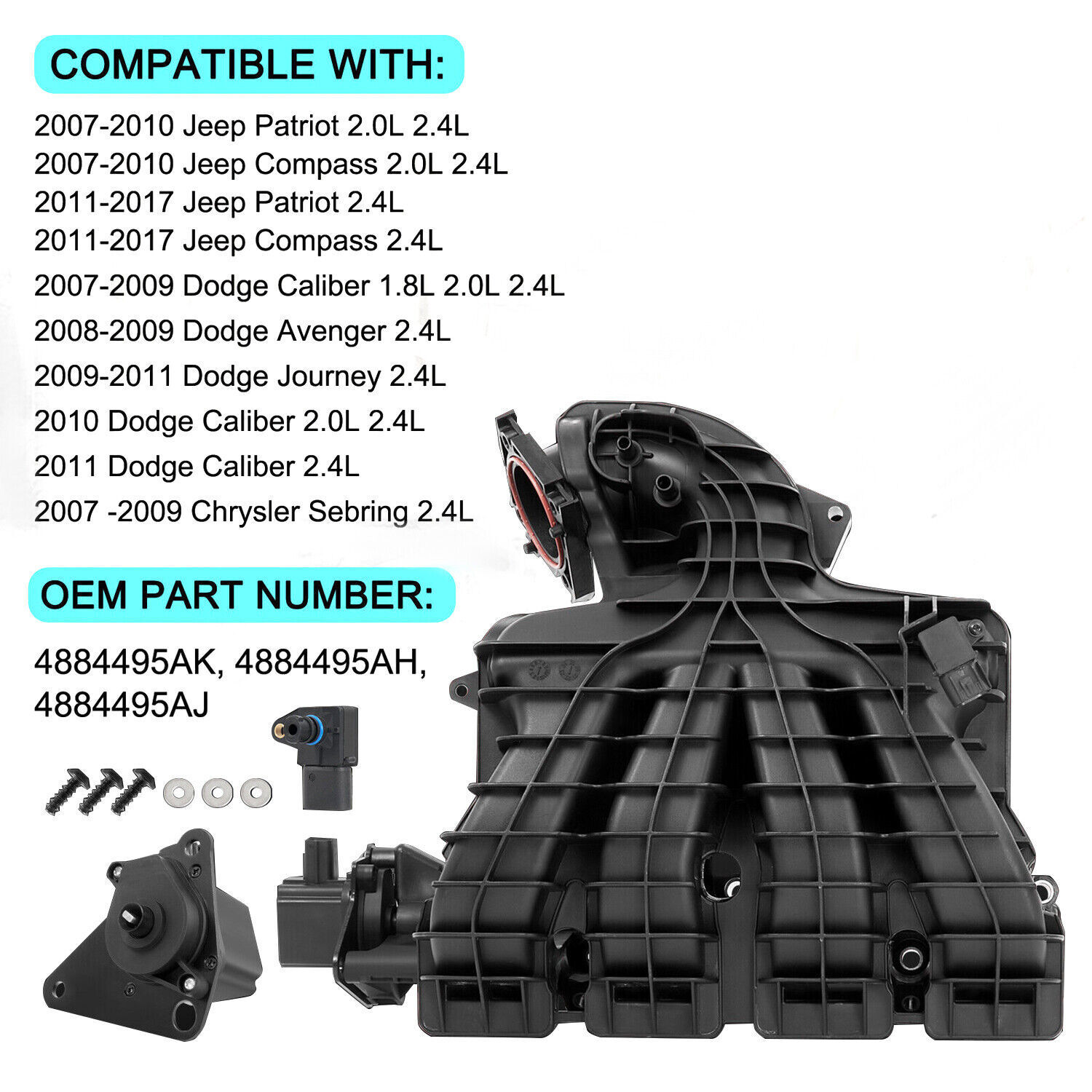 Intake Manifold w/ Runner Control Valve For 07-17 Jeep Patriot Compass Caliber