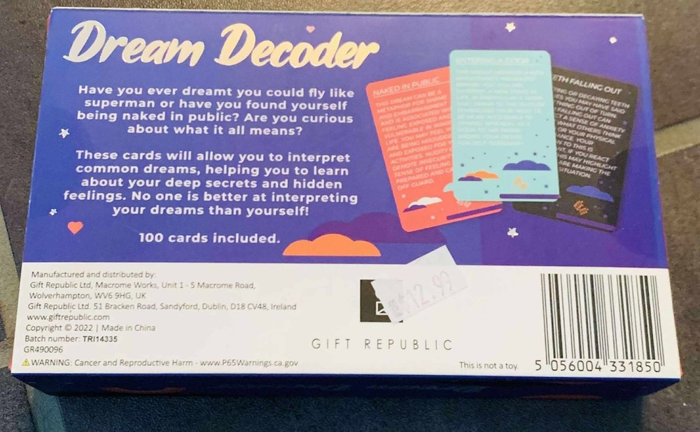 Republic Dream Decoder - 100 Cards W/ Interpretations, Symbols, & Meanings