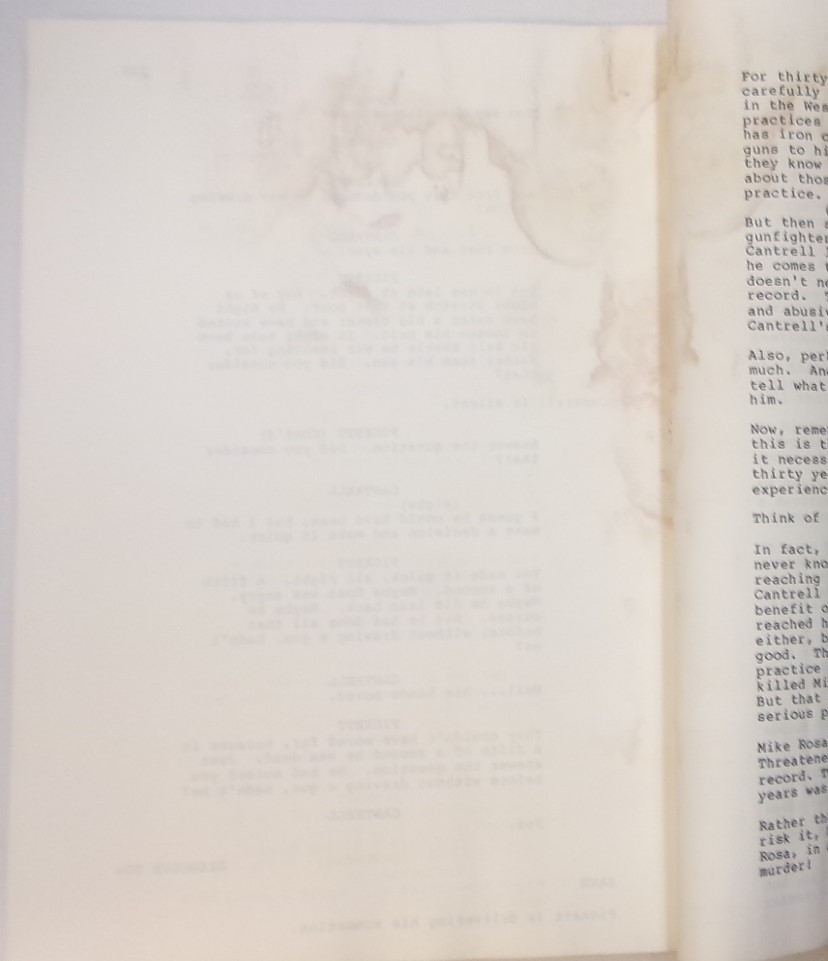 CANTRELL: Screenplay by Larry McMurtry First Revised Draft 1984 Unproduced