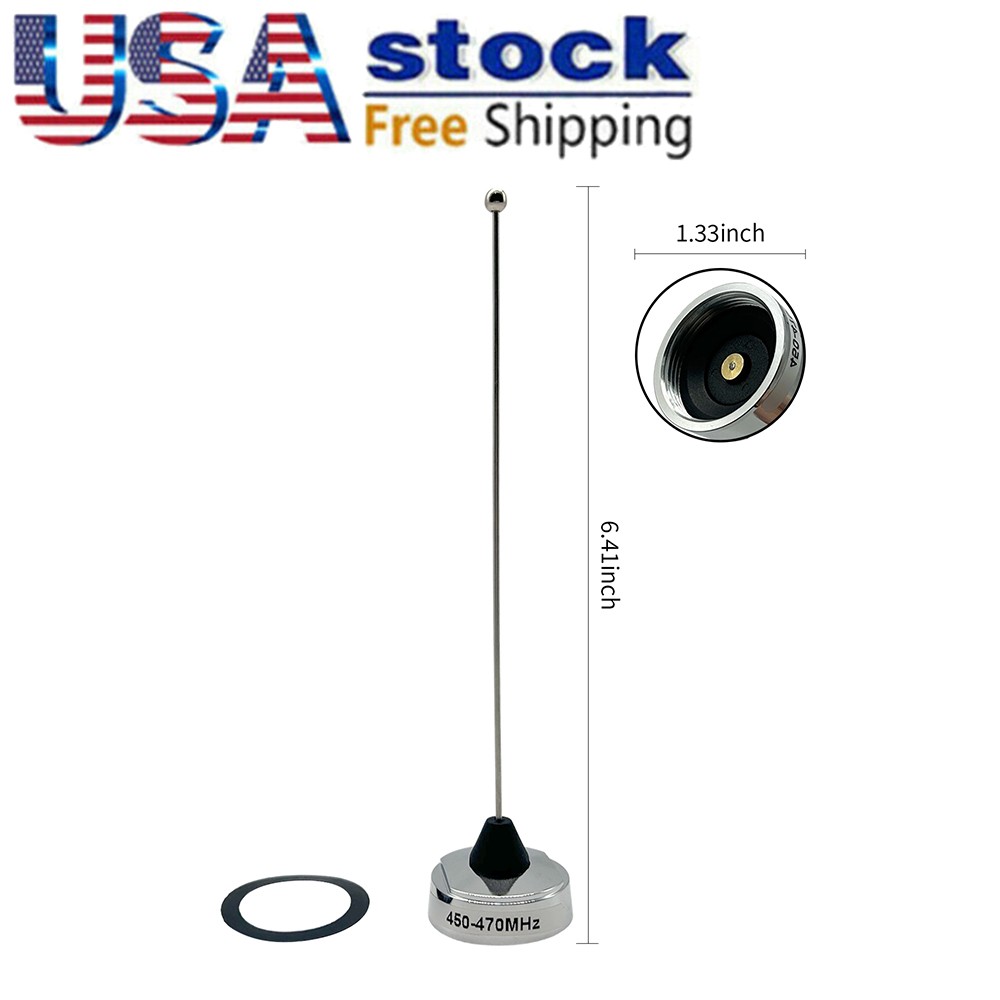 Black Mobile Radio Mount Antenna UHF 450-470MHz Tunable NMO 1/4 Wave