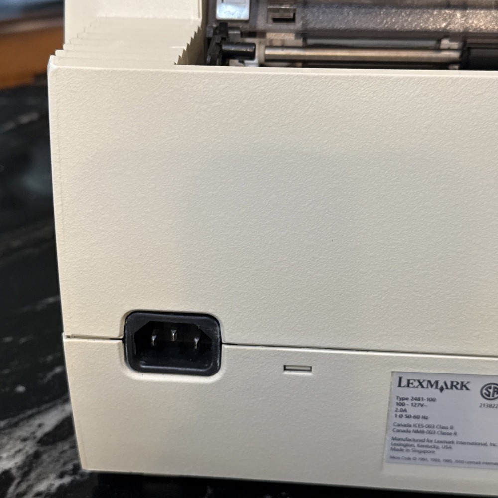 Lexmark 2481-100 Printer & Cords No Ink Ribbon Includes