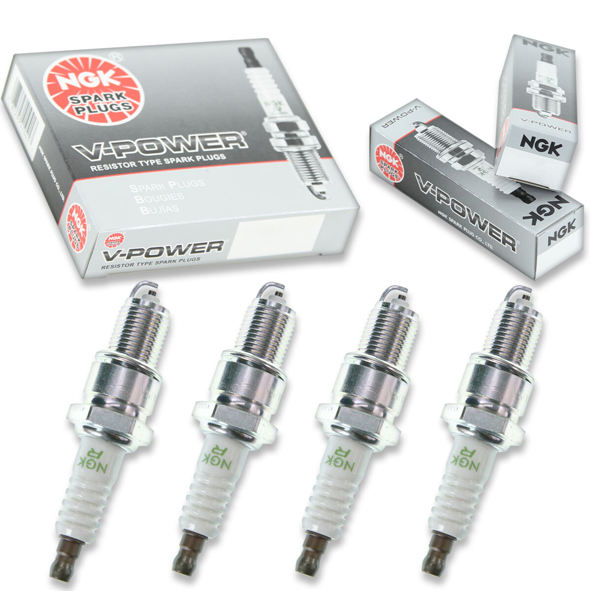 4 pc NGK V-Power Spark Plugs for 1970-1995 Toyota Pickup 1.9L 2.0L 2.2L 2.4L bq