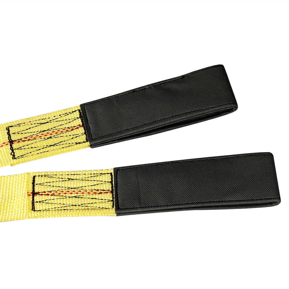 2PCS 6' x 2" Lifting Sling Flat Tow Strap With Loop Heavy Duty Flat Belt Webbing
