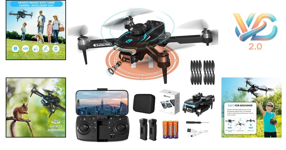 Drone with Camera 1080P HD Foldable Quadcopter 50 Min Flight Obstacle Avoidance