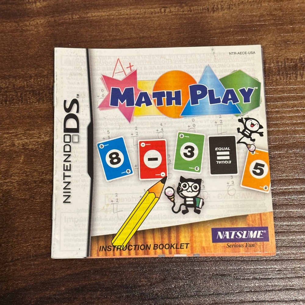 Math Play Mathplay Nintendo DS Instruction Manual Only