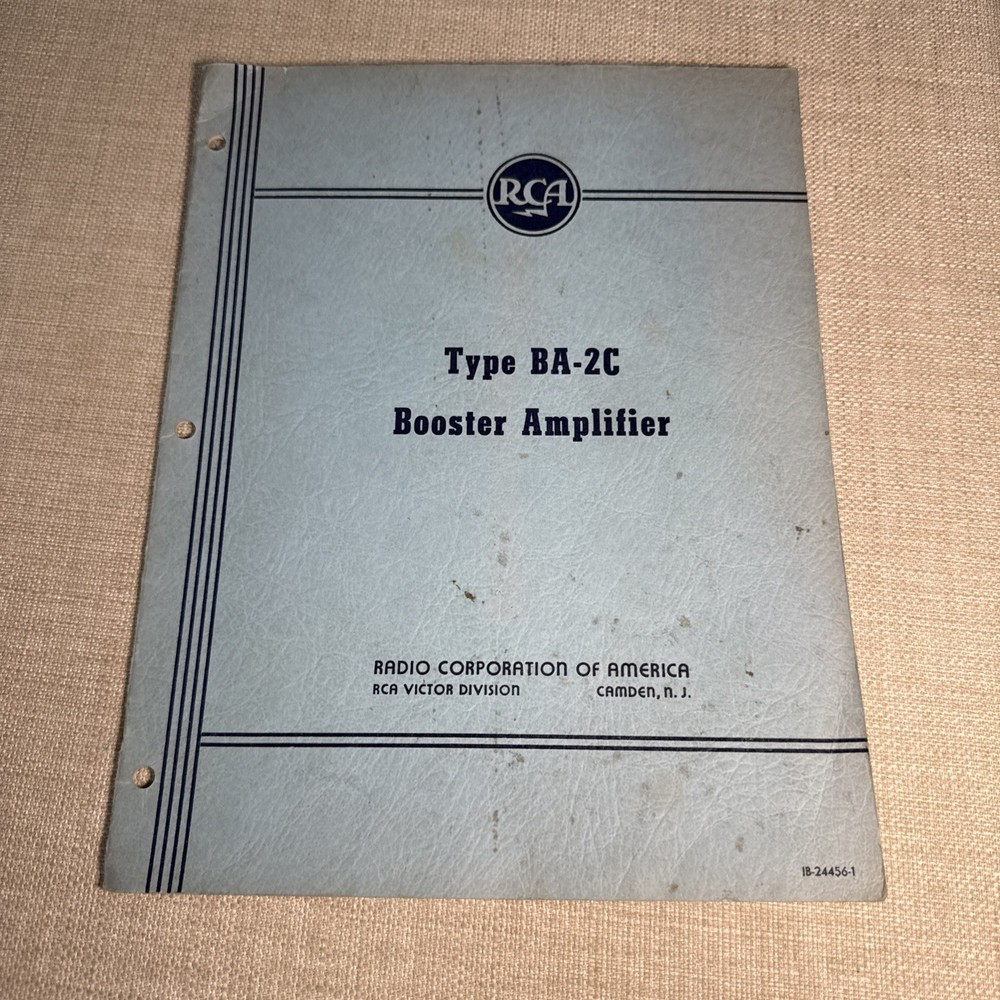 RCA Type BA-2C Booster Amplifier Instructions