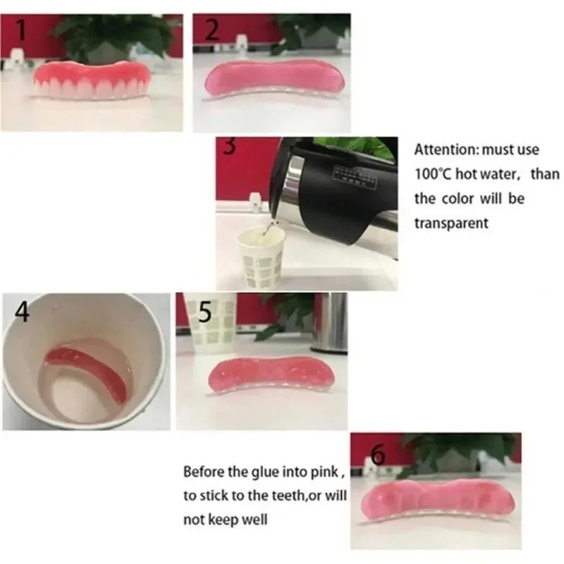 Silicone False Teeth Upper & Lower Smile Dental Veneers Dentures False Tooth**