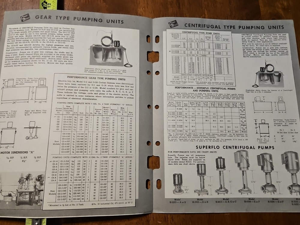 GRAY MILLS PORTABLE PUMPING UNITS CATALOG MACHINE