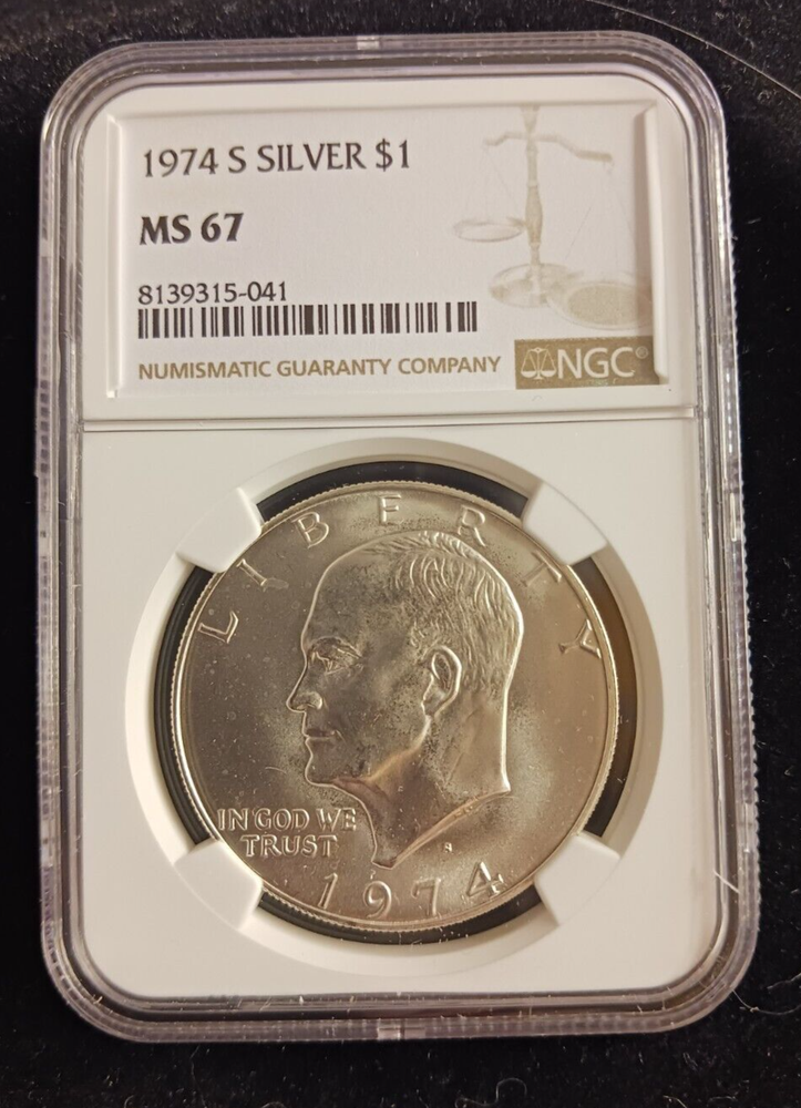 1974(S) Silver $ NGC MS 67 Ike Dollar Coin