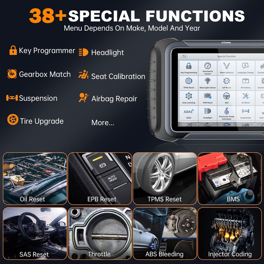 XTOOL USED D8S OBD2 All Systems Diagnostic Scanner Bidirectional Key E/CU Coding