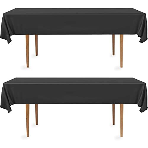 2 Rectangular Tablecloths BPA-Free Plastic, 54 x 108 2 Pack - Rectangle Black