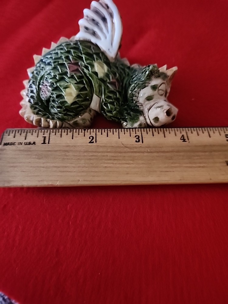 Small Sleeping Dragon Statue Hand Made Signed M. B. C.