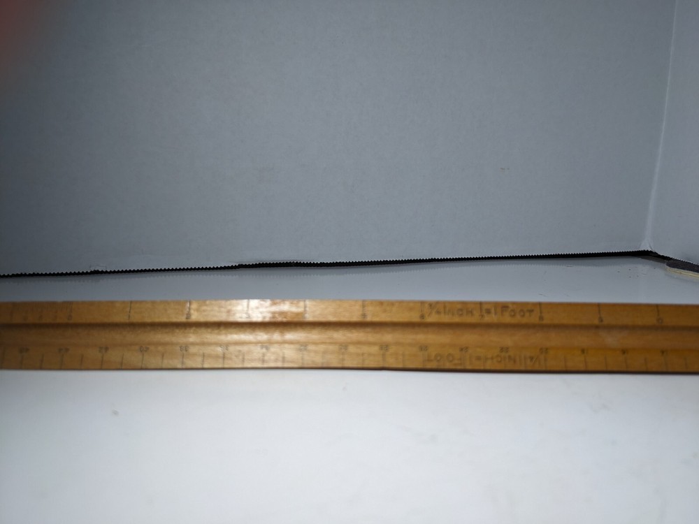 Milton Bradley Co Springfield, Mass Wooden Drafting Engineer Triangular Scale